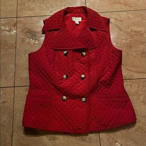 Talbots quilted double breasted vest sz medium